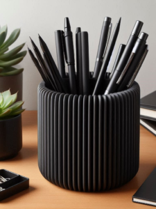 Modern Ribbed Pencil Holder