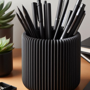 Modern Ribbed Pencil Holder
